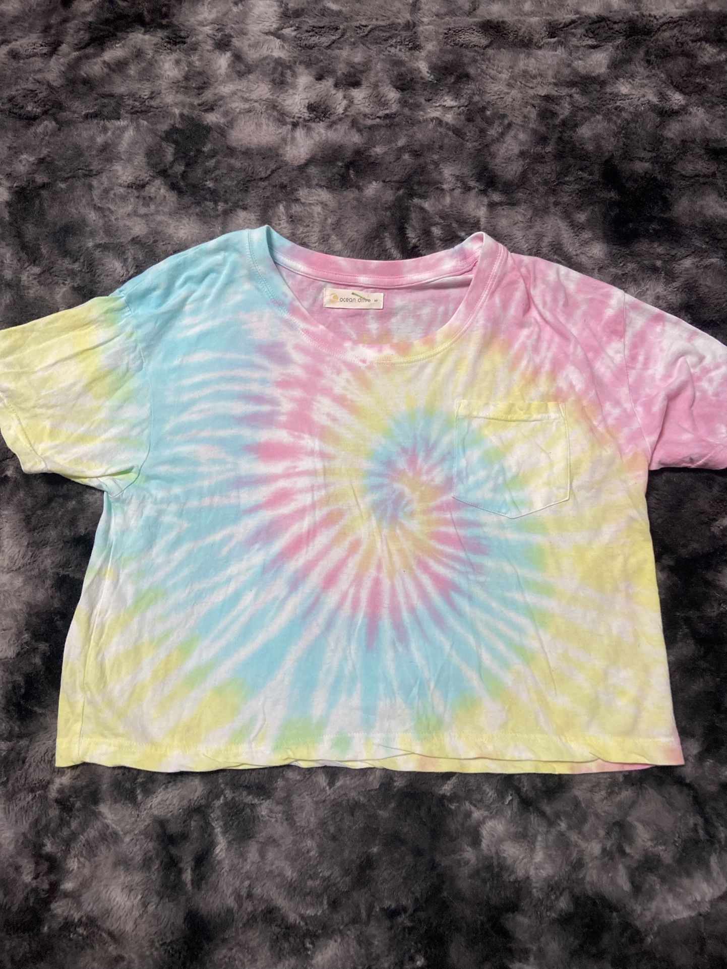 Women’s Tie Dye Shirt Sleeved Cropped Shirt, M