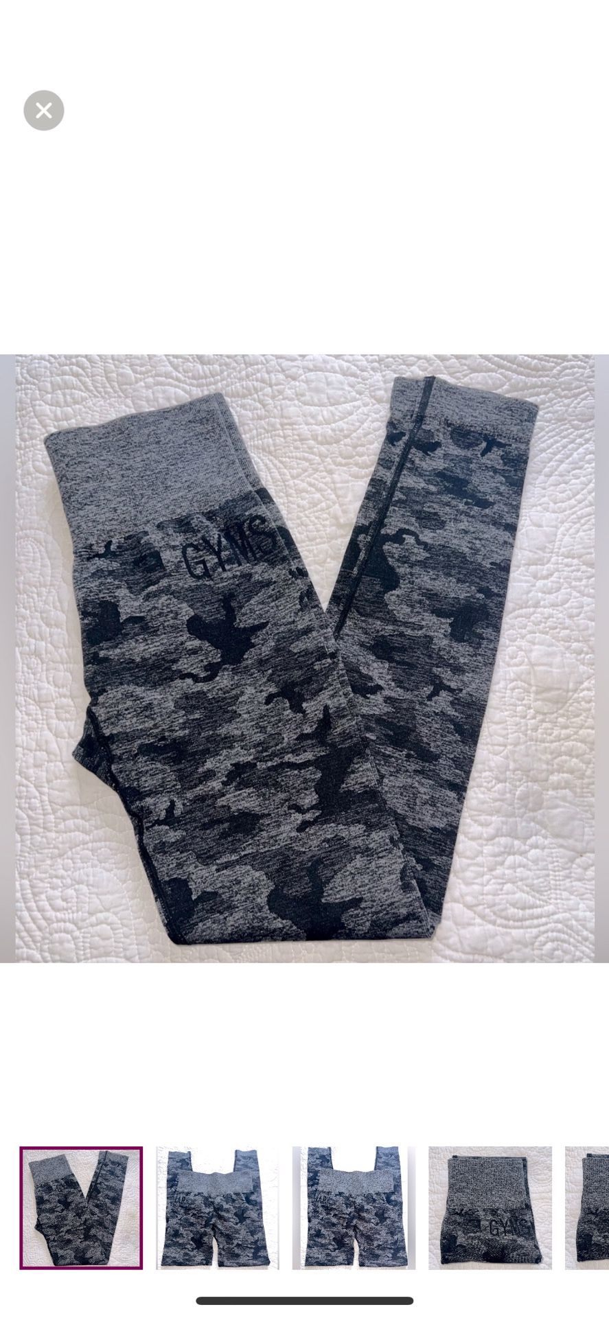 GYMSHARK Black And Grey Camo Color Legging Size XS