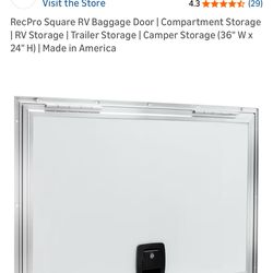 RecPro Square RV Baggage Door (36" W x 24" H)
