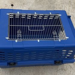 Petmate Double Door Deluxe 100 Series Top Load Cat Carrier Transport Cage - Blue