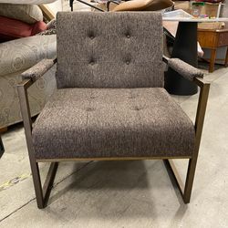 DIY SPECIAL! Brass & Brownish Grey MCM Style Chair