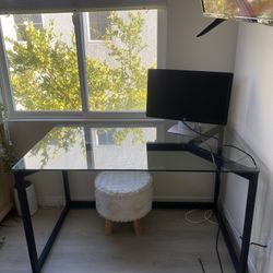 CB2 Glass Desk