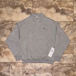 Alo Yoga Accolade 1/4 Zip Pullover Athletic Heather Grey NWT Quarter Zip Sweatshirt Size Small