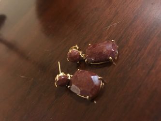 Gold plated gemstone earrings