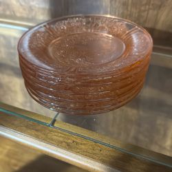 Pink Rose Depression Glass Small Plate 