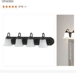 4 Light Bathroom Sink Vanity Light Bronze With Frosted Alabaster Glass