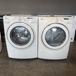 WHIRLPOOL XL CAPACITY WASHER DRYER ELECTRIC SET STACKABLE 