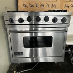 Viking 36”wide Dual Fuel Range Stove Stainless Steel 