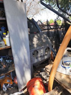 Sand blasting. Box