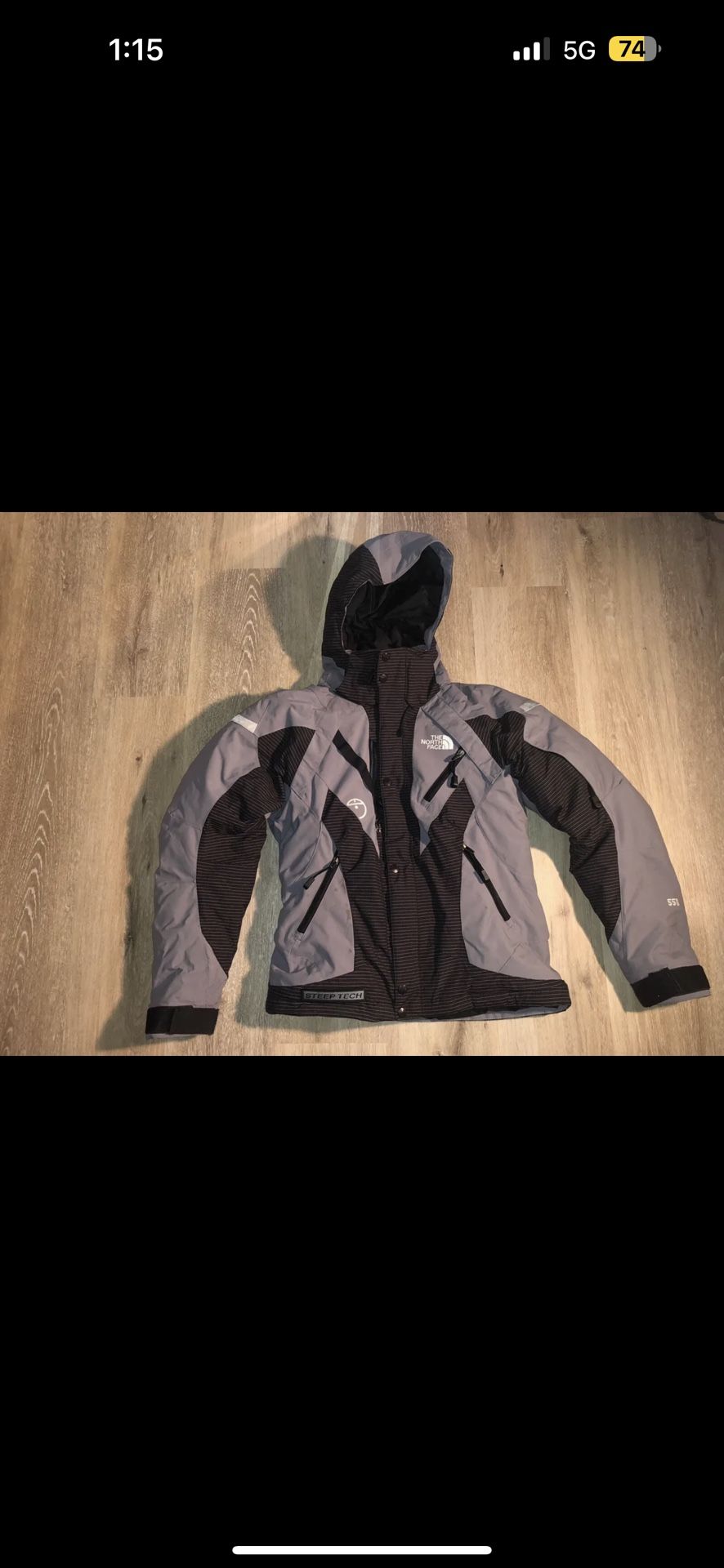 The North Face Steep Tech 550 Womens Gray Winter Jacket Sz S/ P