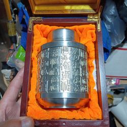 Chinese Pewter Tea Caddy