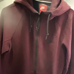 Maroon Nike Tech Zip Up Jacket