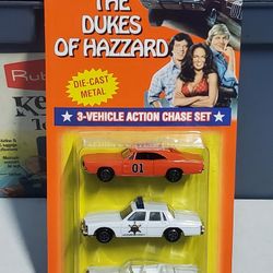 Vintage Ertl Dukes Of Hazzard 3 Vehicle Action Chase Set