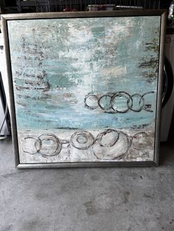 Large Framed Canvas Painting 43x43