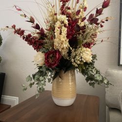 Faux Floral  Vase with Flowers 