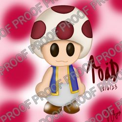 Digital Print Toad  Mario Bros Or Framed Print 12x12