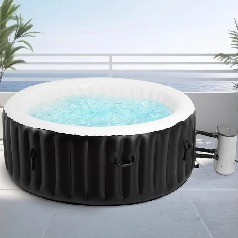 4-Person Inflatable Hot Tub • Bubble Jets • Heater • 211 Gallon Capacity