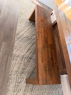 Solid wood bench and 87in wood table