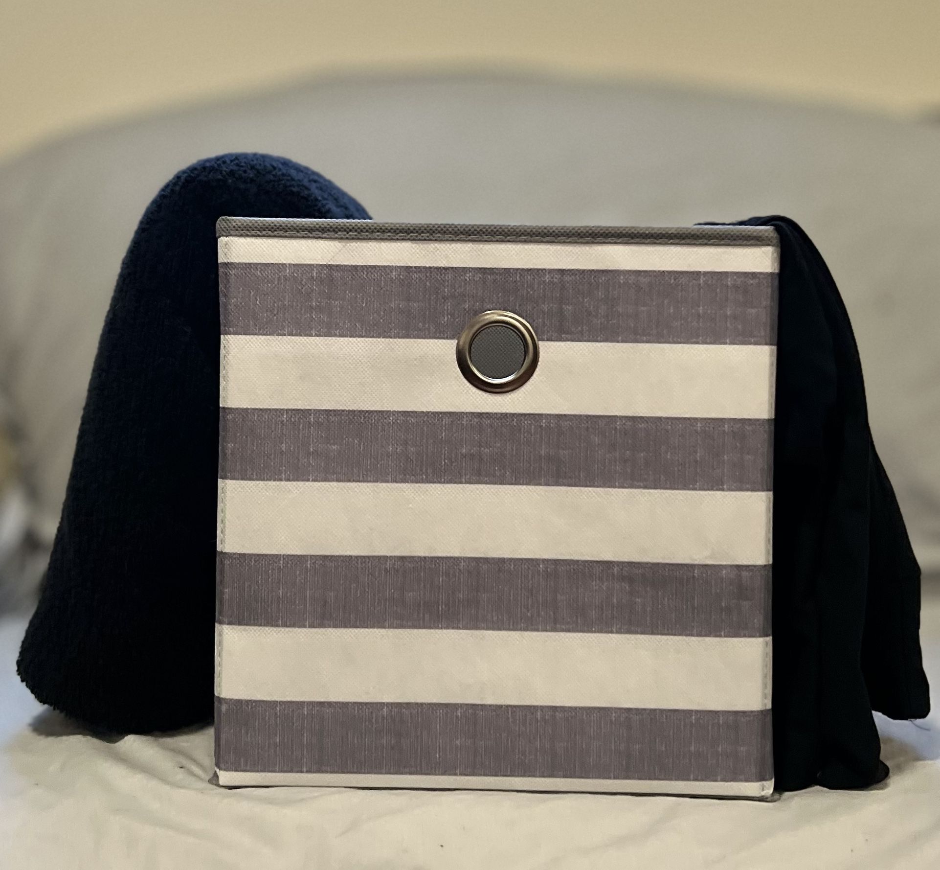 Fabric box Of Black Clothes & Towel