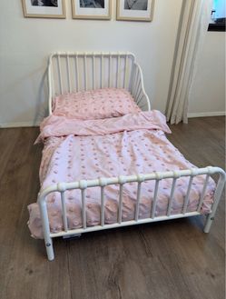 White Metal Toddler Bed + Optional Mattress & Bedding 💕