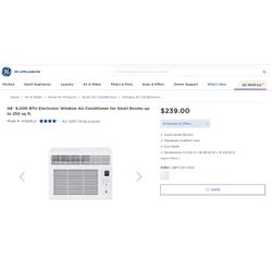 GE® 6,000 BTU Electronic Window Air Conditioner
