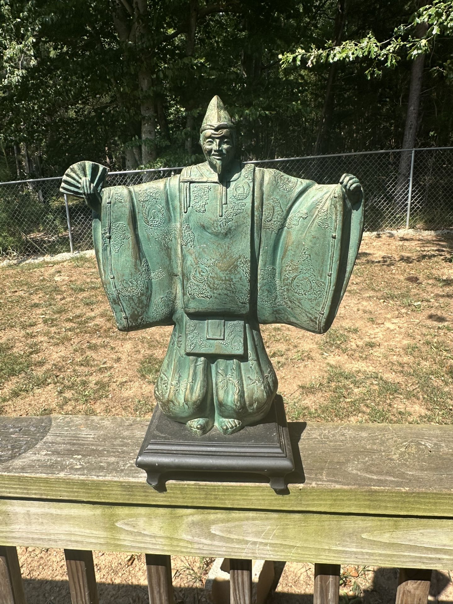 “Vintage Asian-Inspired Bronze Statue – Decorative Home Art Sculpture”