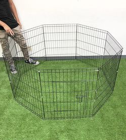Brand New $44 Dog 8-Panel Playpen, Each Panel 30” Tall X 24” Wide Metal Pet Gate Exercise Fence Crate Kennel