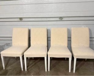 Like new IKEA Henriksdal chairs with new waterproof slipcovers  Set of 4