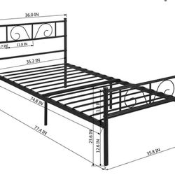Twin Bed Frame (WHITE)