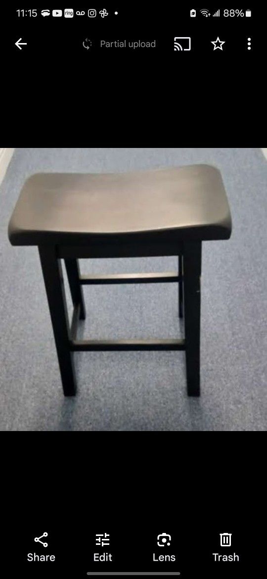 Wood Sadle Stool Black , Sturdy