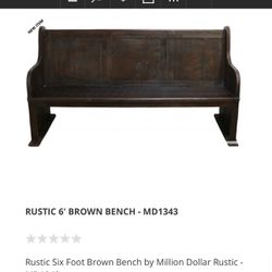 CHURCH PEW STYLE BENCH- 6ft 
