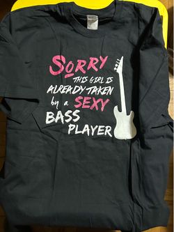 Women’s Black Tee Shirt - Bass Guitar