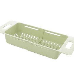 6/2 Mobestech Scalable Kitchen Sink Drain Rack Multifunction Plastic Tableware Organizer for Dishes and Chopsticks Green Versatile Storage Basket with
