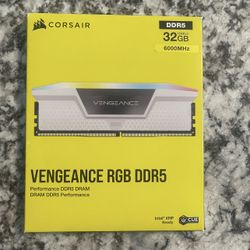 White Corsair Vengeance RGB 32GB (2x16GB) DDR5 6000MHz
