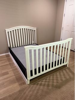 White Full-Size Bed Frame – Hardware Included