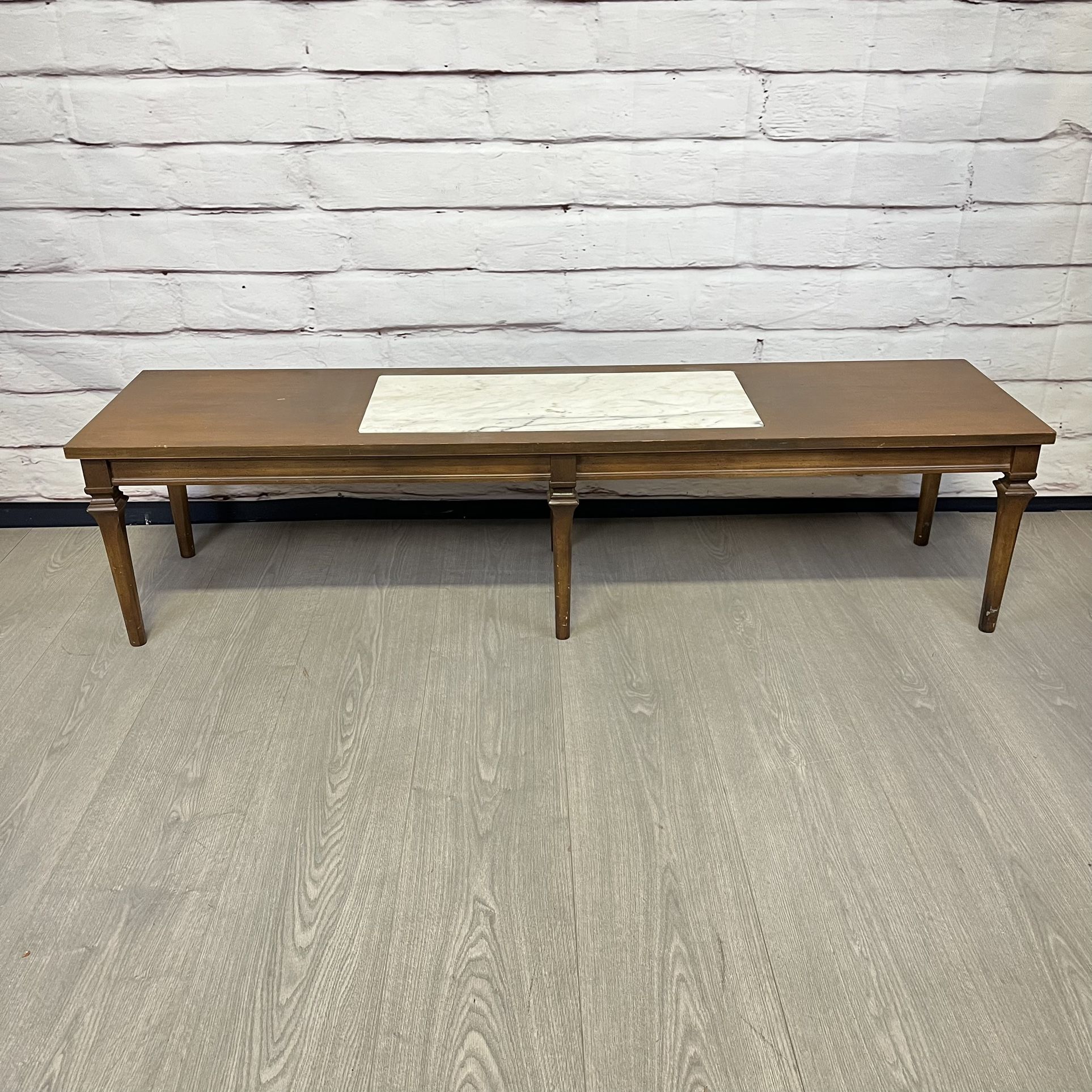 Vintage Marble Top Long Coffee Table 1970's