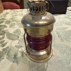 Copper & Brass Anchor Antique Oil Lamp Maritime Ship Lantern Boat Light
