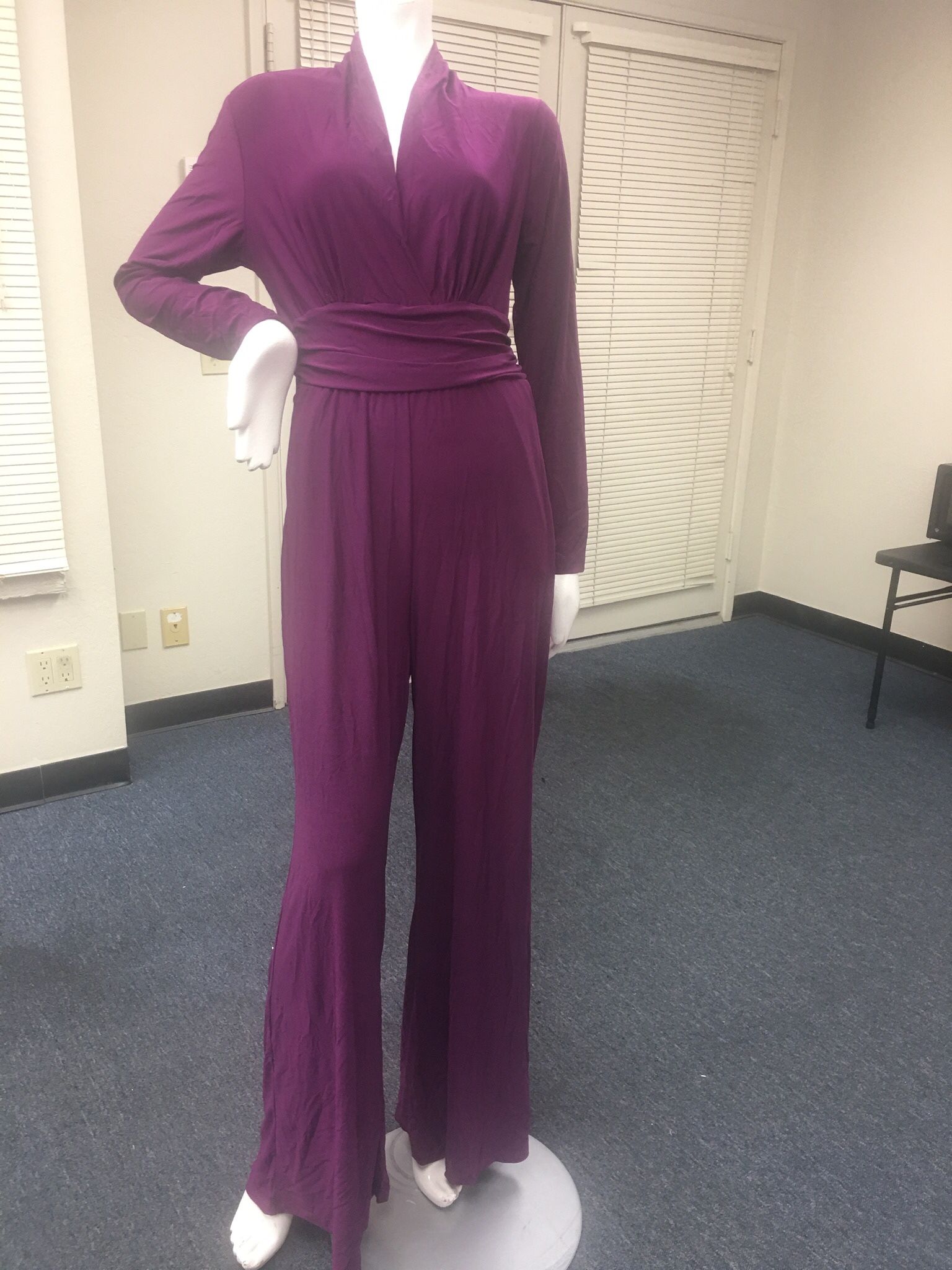 Venus Purple Long-Sleeve Flare-Leg Jumper Size Medium