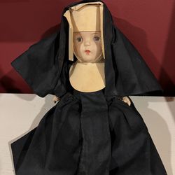 Vintage  1940’s  12 inch  Nun Doll All Original Composition 