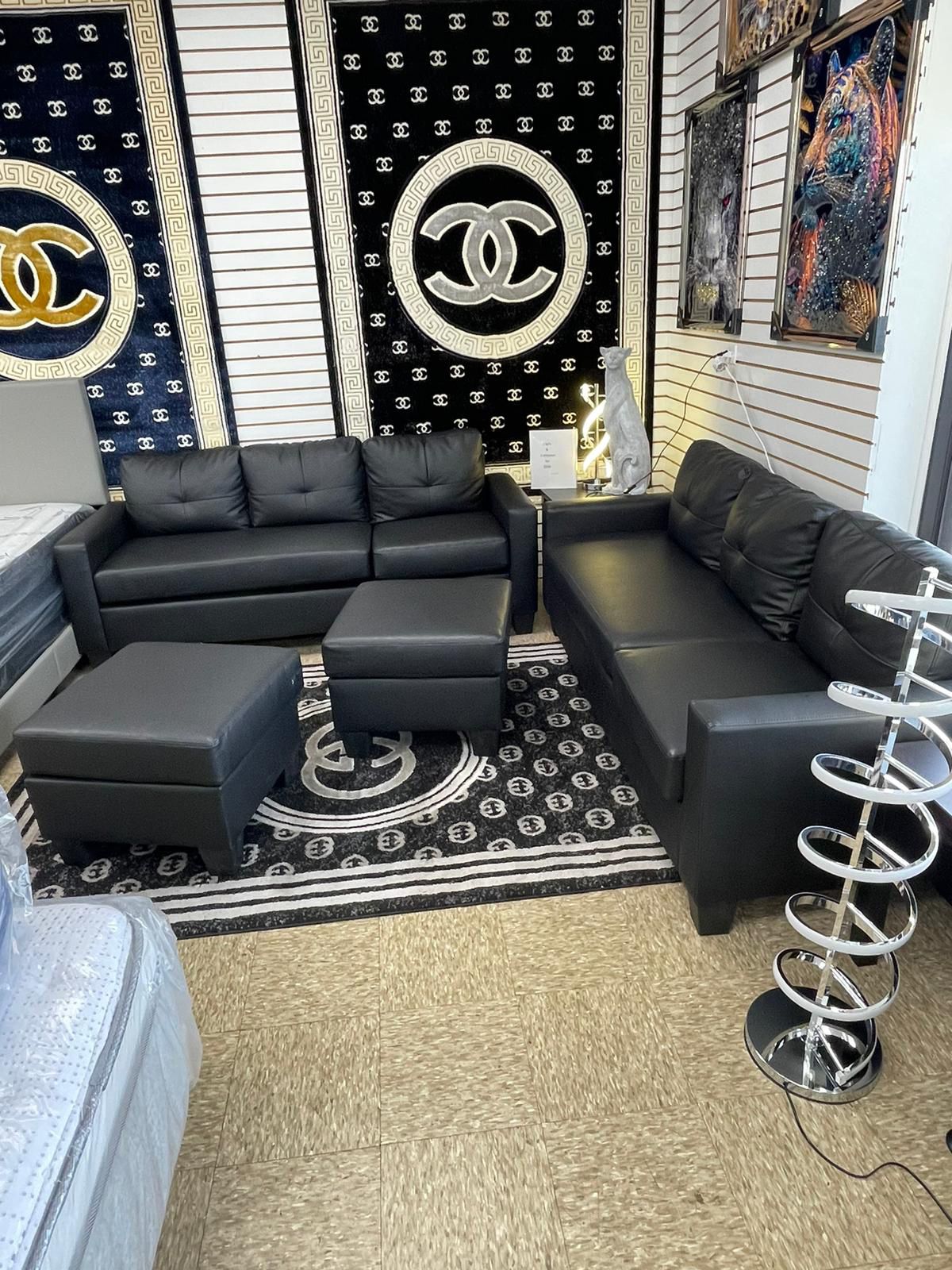 2 sofas and 2 ottoman brand new set $499 only available for pick up or delivery