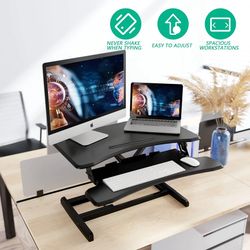New 30" Standing Desk Converter Stand up Desk Riser - Sit Stand Desk Adjustable Workstation Height Lift Standing Computer Desk