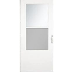 20+ Midview 32-in x 81-in White Wood core Reversible Hinge Storm Door / Puerta (New/Nueva) 