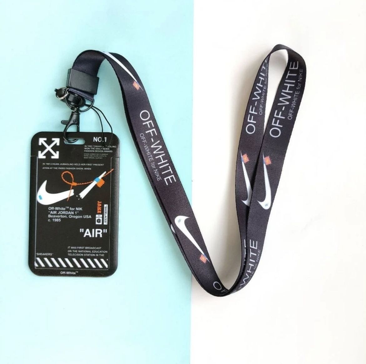 NIKE x OFF-WHITE , LANYARD WITH ID/CARD CASE BLACK