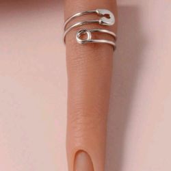 Pin Design Cuff Ring