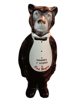 Empty Bottle! Oso Negro Ginebra y Vodka Bear Ceramic Decanter