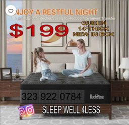 NEW QUEEN EURO PILLOW TOP MATTRESS 14"THICK