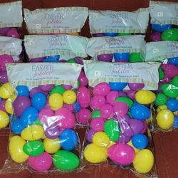 ***Lot of 10 Bags Easter Jubilee 30ct Mixed Sizes Bright Eggs (300 Eggs Total)***