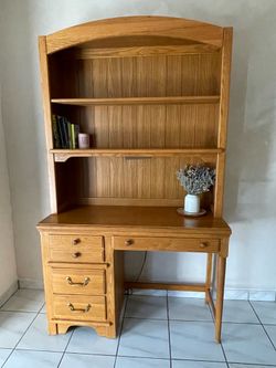 Desk- sold wood and matching dresser