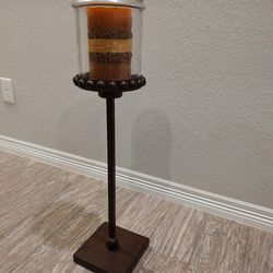 Iron And Glass Candle Display