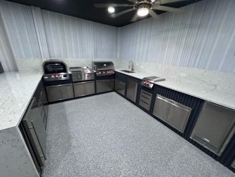 Outdoor Kitchen Doors drawers Blaze appliances grills griddles side burners refrigerators ice makers ovens